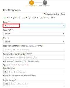 casual taxable person in gst part a