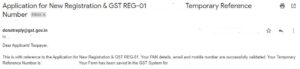 Temporary reference Number in GST