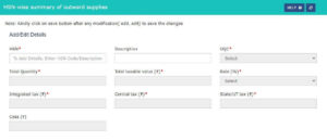 HSN Wise summary In GSTR-1
