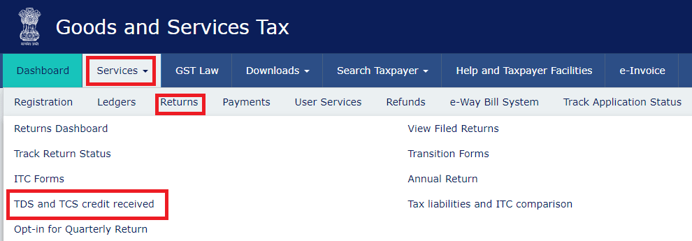 Statement of tcs on gst portal