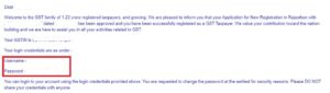 Provisional ID and Password on GST portal