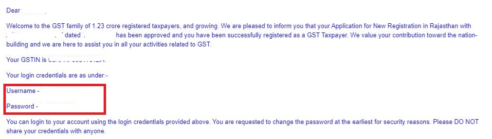 Provisional ID and Password on GST portal