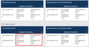 TCS and TDS credit received main page