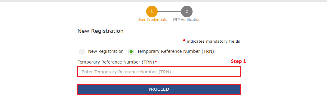 Login Via TRn Number in GST